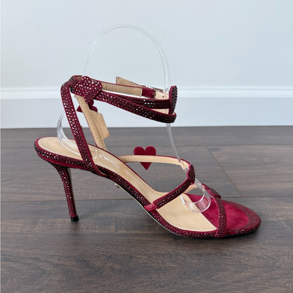 Mach & Mach Petit Coeur 85MM Strass Suede Sandals - Picture 11 of 13